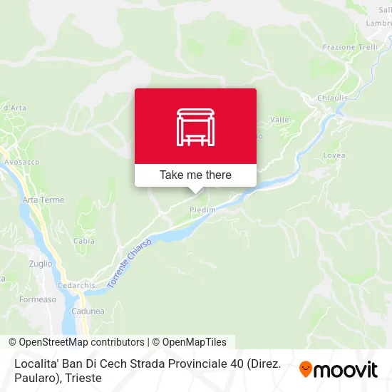 Localita' Ban Di Cech Strada Provinciale 40 (Direz. Paularo) map