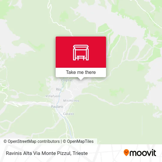 Ravinis Alta Via Monte Pizzul map