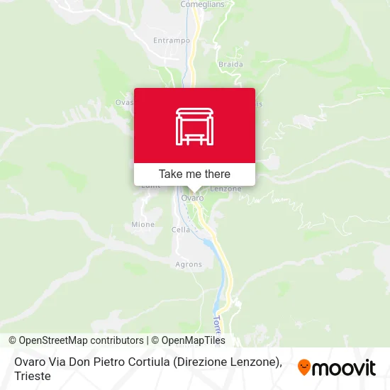 Ovaro Via Don Pietro Cortiula (Direzione Lenzone) map