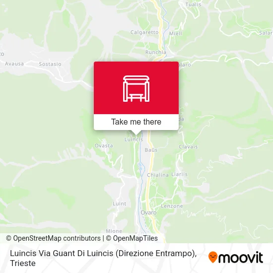 Luincis Via Guant Di Luincis (Direzione Entrampo) map