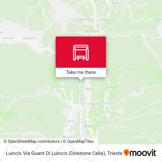 Luincis Via Guant Di Luincis (Direzione Cella) map