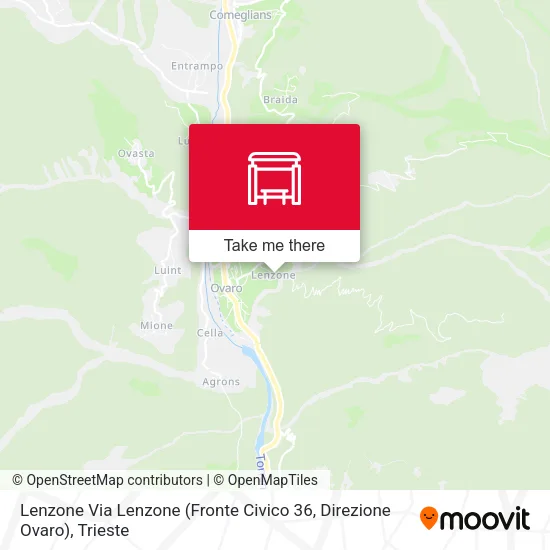 Lenzone Via Lenzone (Fronte Civico 36, Direzione Ovaro) map