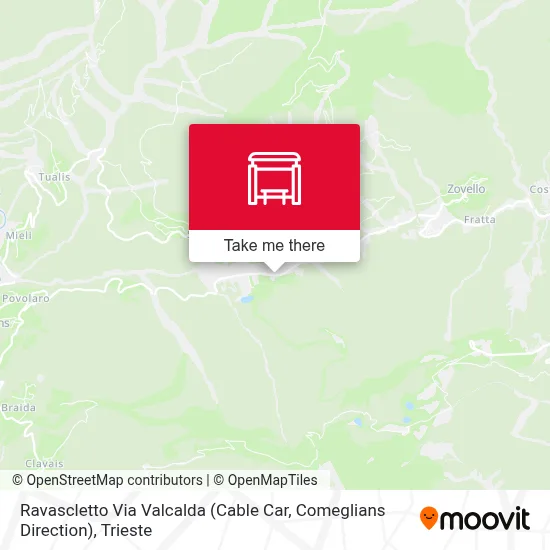 Ravascletto Via Valcalda (Cable Car, Comeglians Direction) map