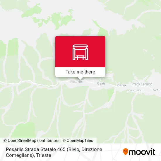 Pesariis Strada Statale 465 (Bivio, Direzione Comeglians) map