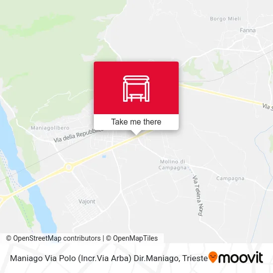 Maniago Via Polo (Incr.Via Arba) Dir.Maniago map