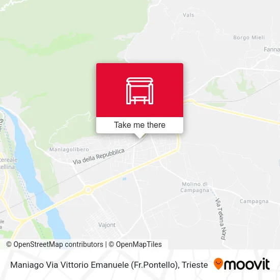 Maniago Via Vittorio Emanuele (Fr.Pontello) map