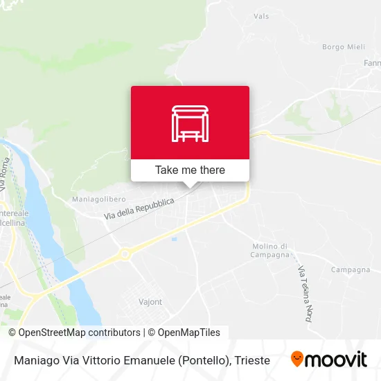Maniago Via Vittorio Emanuele (Pontello) map