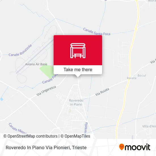 Roveredo In Piano Via Pionieri map