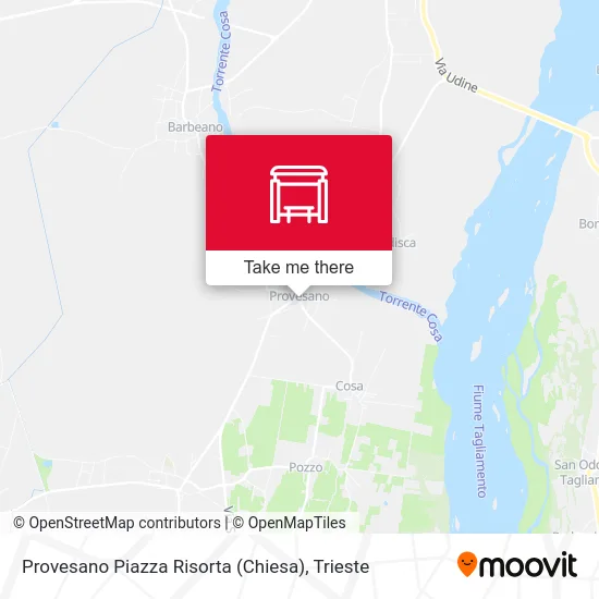 Provesano Piazza Risorta (Church) map