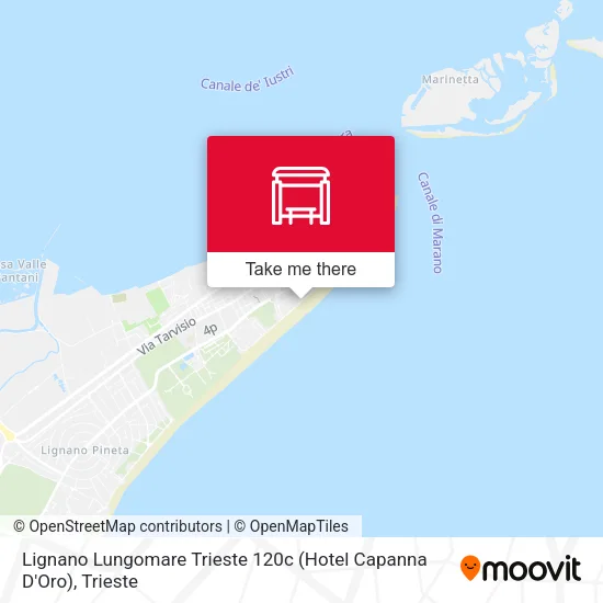 Lignano Lungomare Trieste 120c (Hotel Capanna D'Oro) map