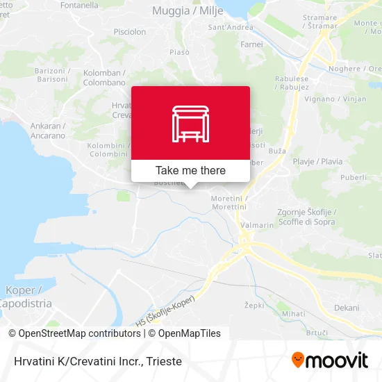 Hrvatini K/Crevatini Incr. map