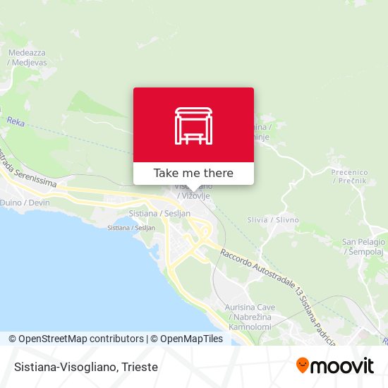 Sistiana-Visogliano map