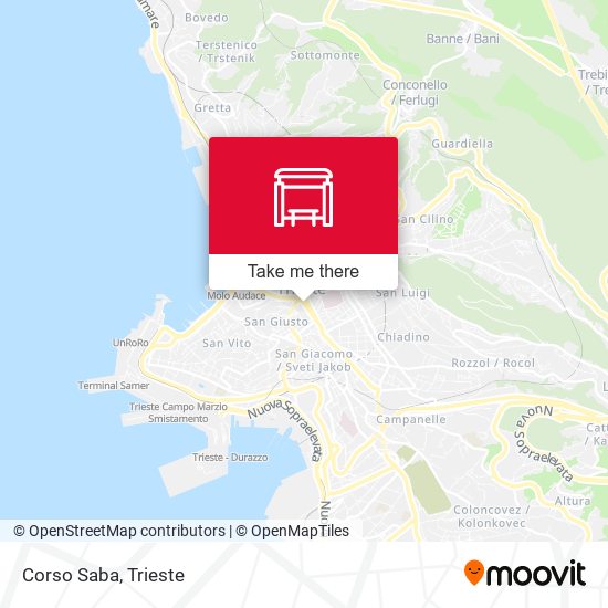 Corso Saba map
