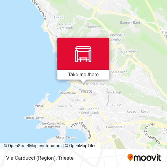 Via Carducci (Region) map