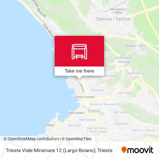 Trieste Viale Miramare 12 (Largo Roiano) map