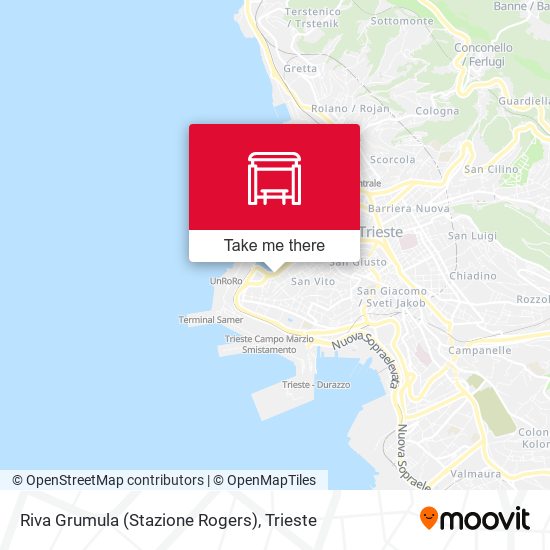 Riva Grumula (Stazione Rogers) map