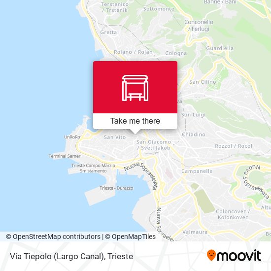 Via Tiepolo (Largo Canal) map