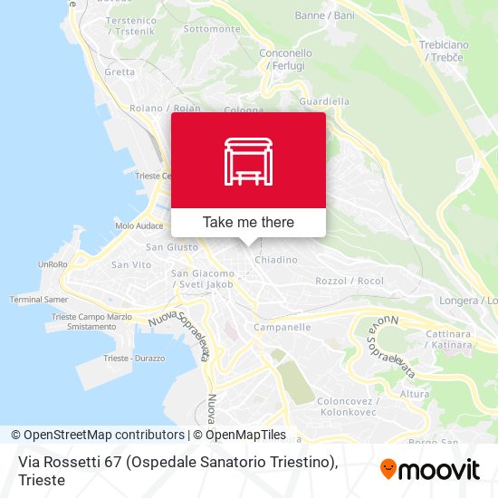 Via Rossetti 67 (Ospedale Sanatorio Triestino) map