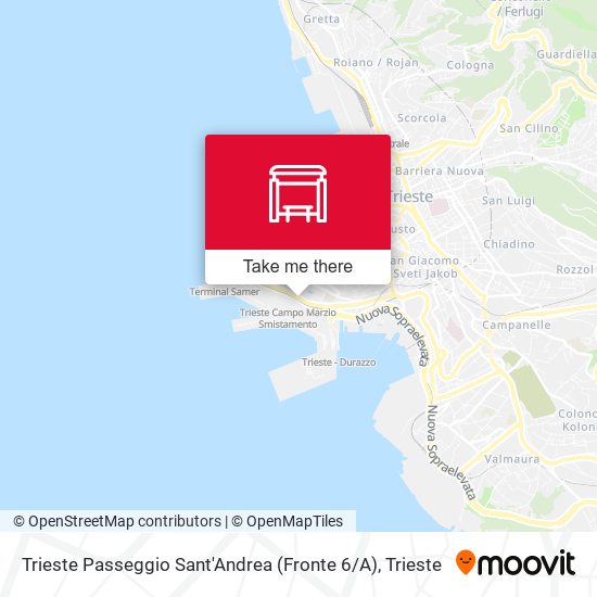 Trieste Passeggio Sant'Andrea (Fronte 6 / A) map