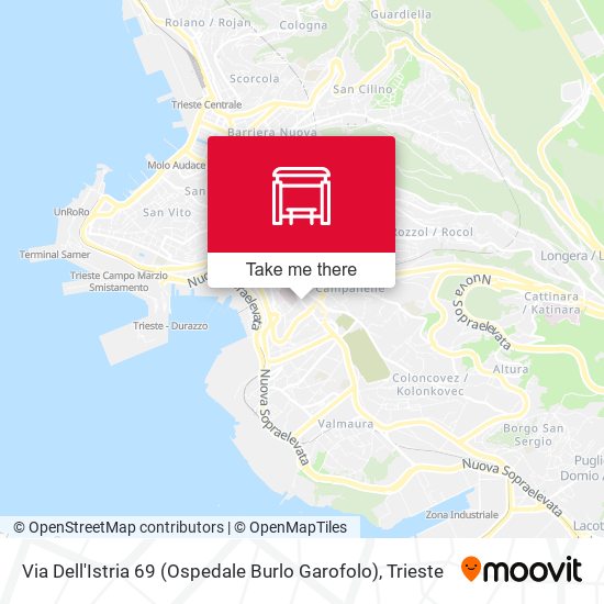 Via Dell'Istria 69 (Ospedale Burlo Garofolo) map