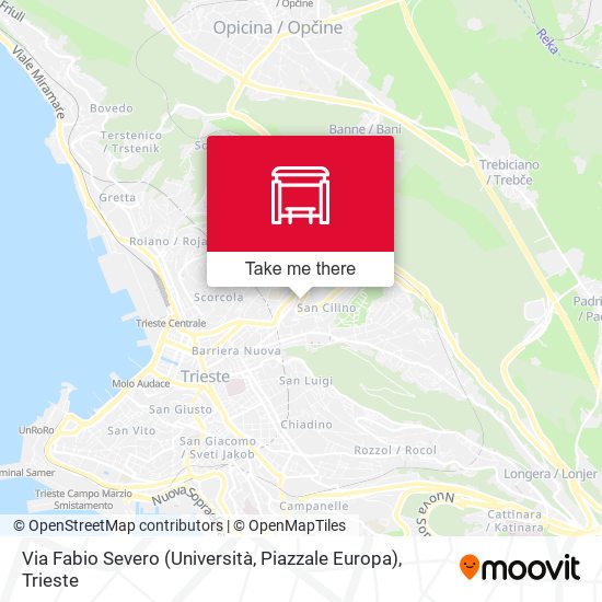 Via Fabio Severo (Università, Piazzale Europa) map
