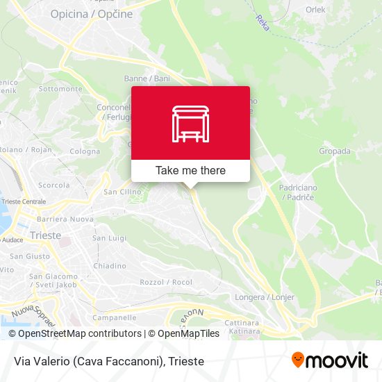 Via Valerio (Cava Faccanoni) map