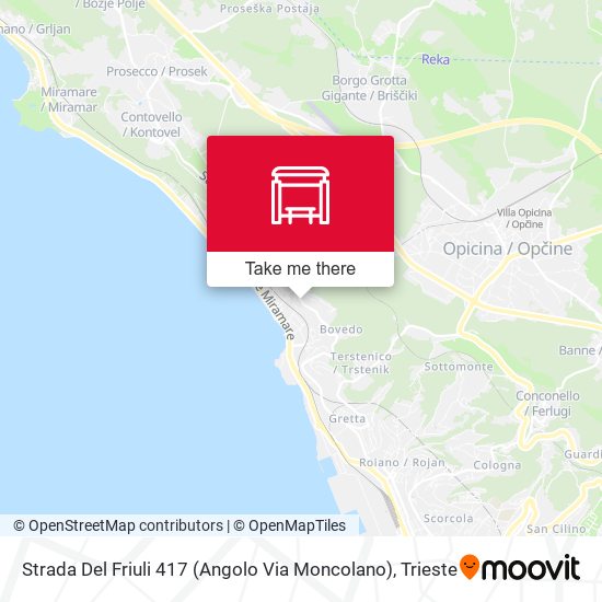 Strada Del Friuli 417 (Angolo Via Moncolano) map