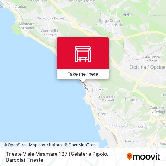 Trieste Viale Miramare 127 (Gelateria Pipolo, Barcola) map