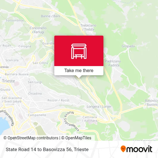 State Road 14 to Basovizza 56 map