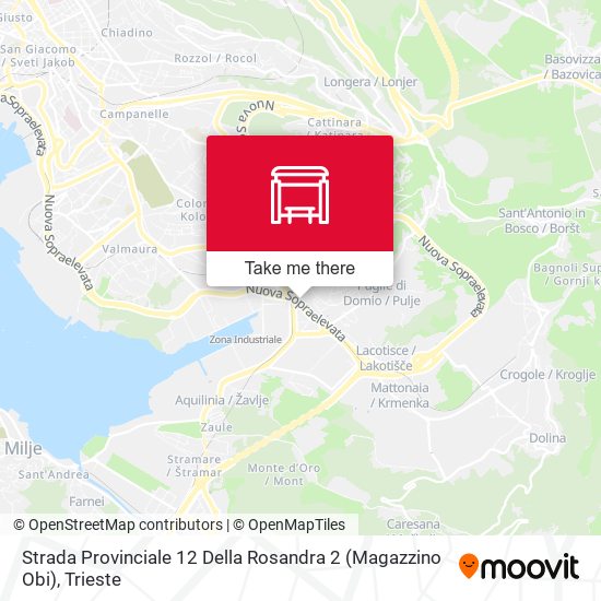 Strada Provinciale 12 Della Rosandra 2 (Magazzino Obi) map