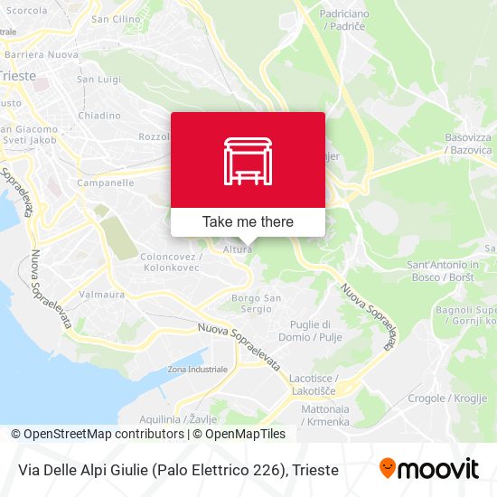 Via Delle Alpi Giulie (Palo Elettrico 226) map