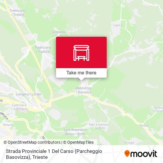 Strada Provinciale 1 Del Carso (Parcheggio Basovizza) map