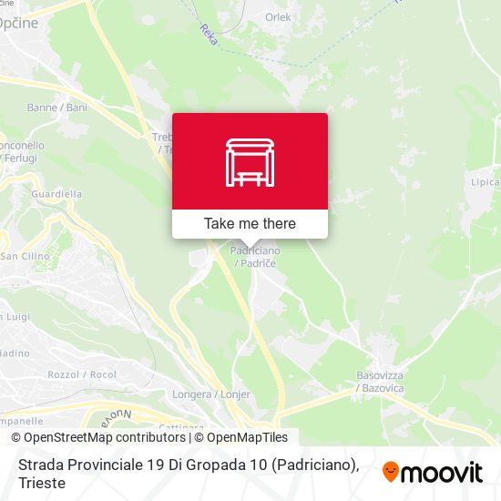 Strada Provinciale 19 Di Gropada 10 (Padriciano) map