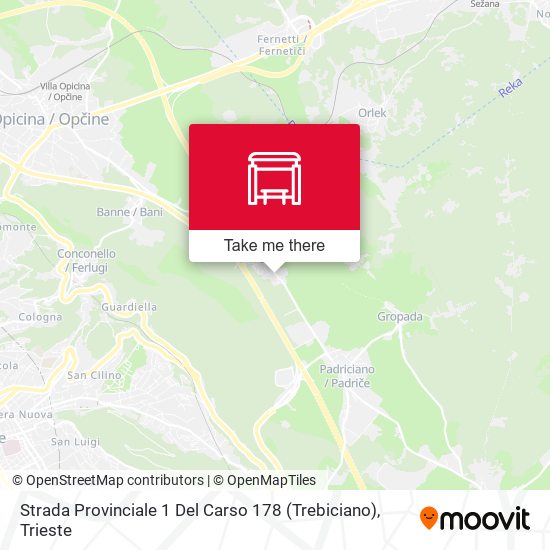 Strada Provinciale 1 Del Carso 178 (Trebiciano) map