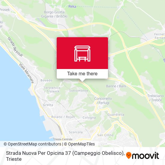 Strada Nuova Per Opicina 37 (Campeggio Obelisco) map