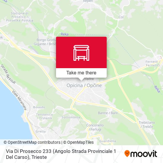 Via Di Prosecco 233 (Angolo Strada Provinciale 1 Del Carso) map