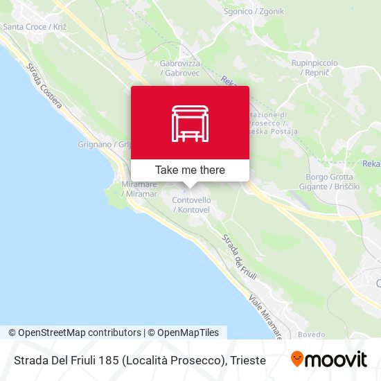 Strada Del Friuli 185 (Località Prosecco) map