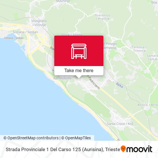 Strada Provinciale 1 Del Carso 125 (Aurisina) map