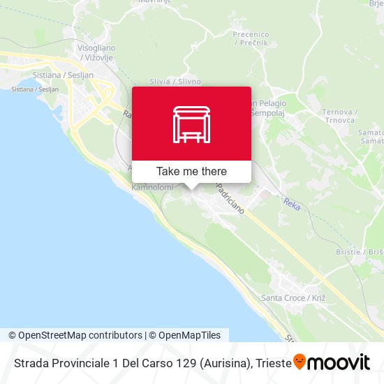 Strada Provinciale 1 Del Carso 129 (Aurisina) map