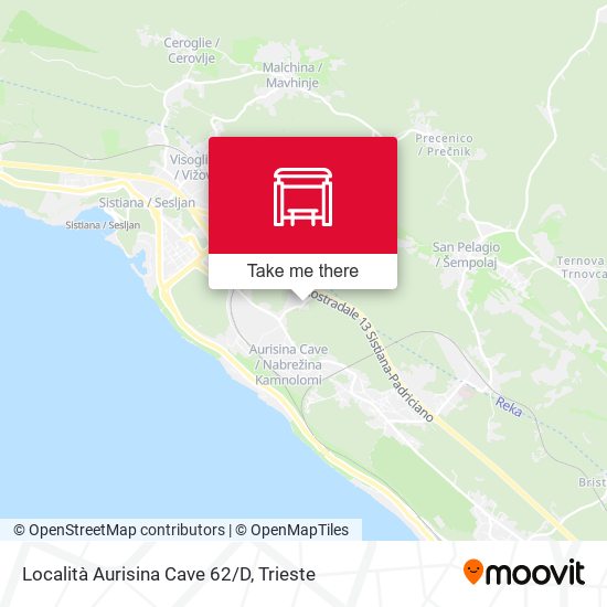 Località Aurisina Cave 62/D map
