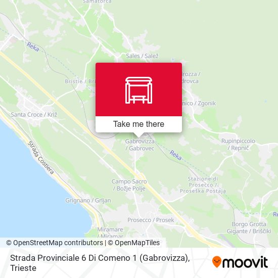 Strada Provinciale 6 Di Comeno 1 (Gabrovizza) map