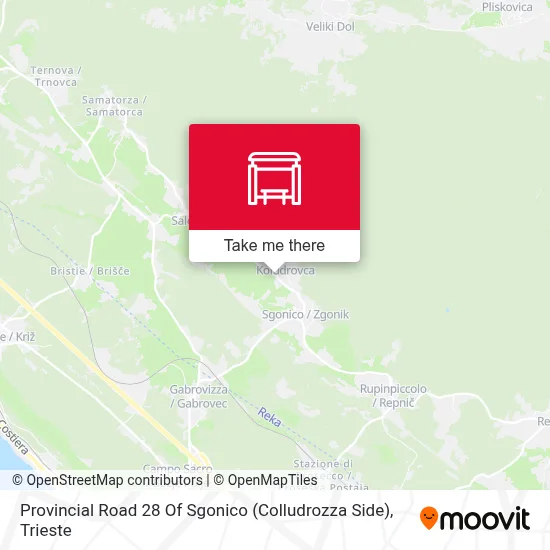 Provincial Road 28 Of Sgonico (Colludrozza Side) map