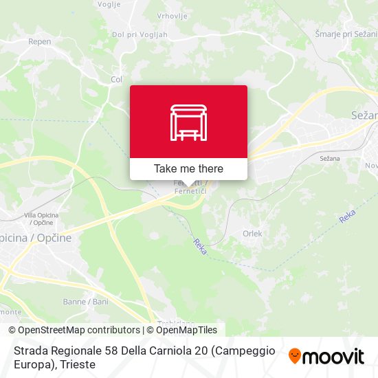 Strada Regionale 58 Della Carniola 20 (Campeggio Europa) map