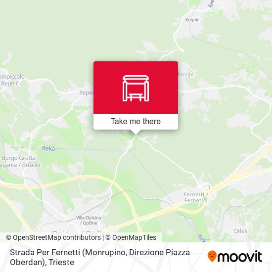 Strada Per Fernetti (Monrupino, Direzione Piazza Oberdan) map