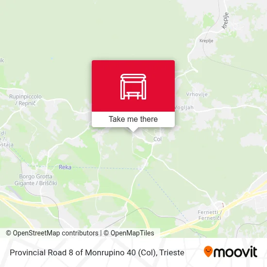 Provincial Road 8 of Monrupino 40 (Col) map