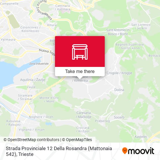 Strada Provinciale 12 Della Rosandra (Mattonaia 542) map