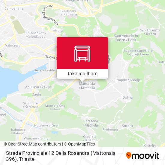 Strada Provinciale 12 Della Rosandra (Mattonaia 396) map