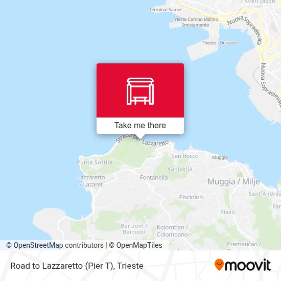 Road to Lazzaretto (Pier T) map