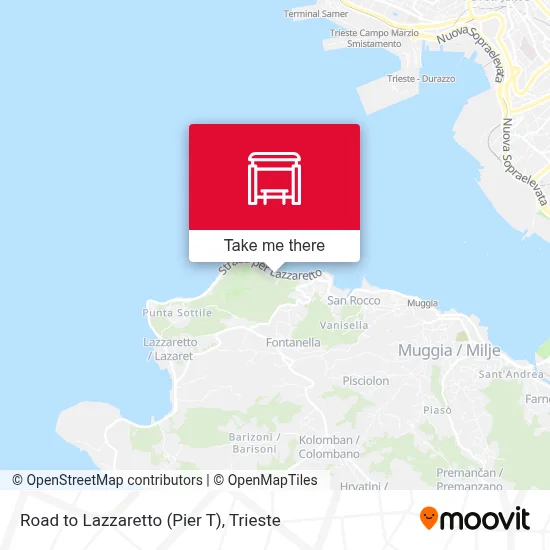 Road to Lazzaretto (Pier T) map