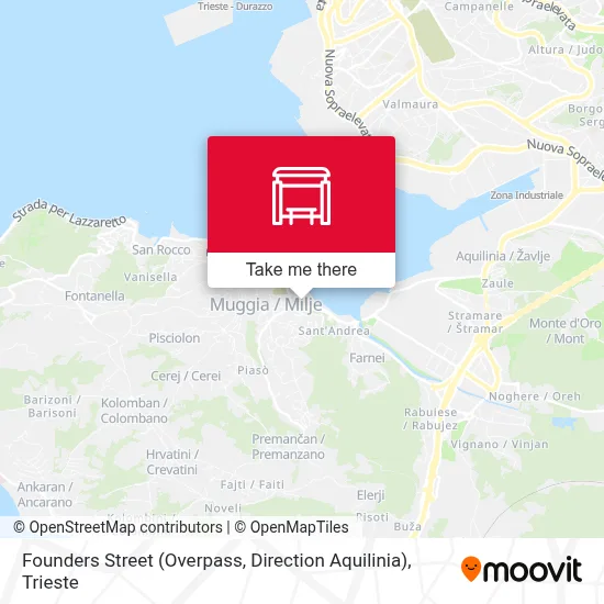 Founders Street (Overpass, Direction Aquilinia) map
